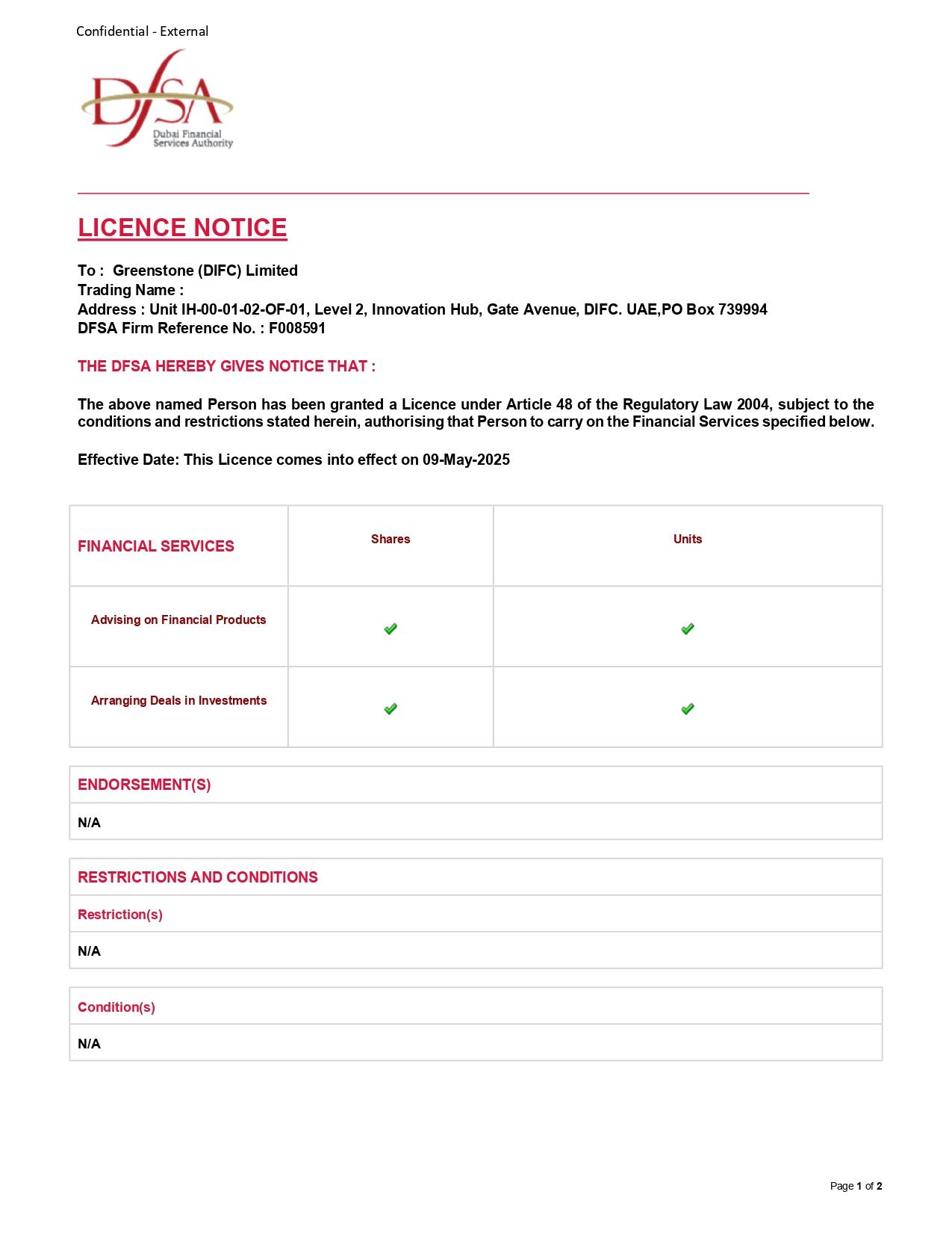 License No. No. F008591